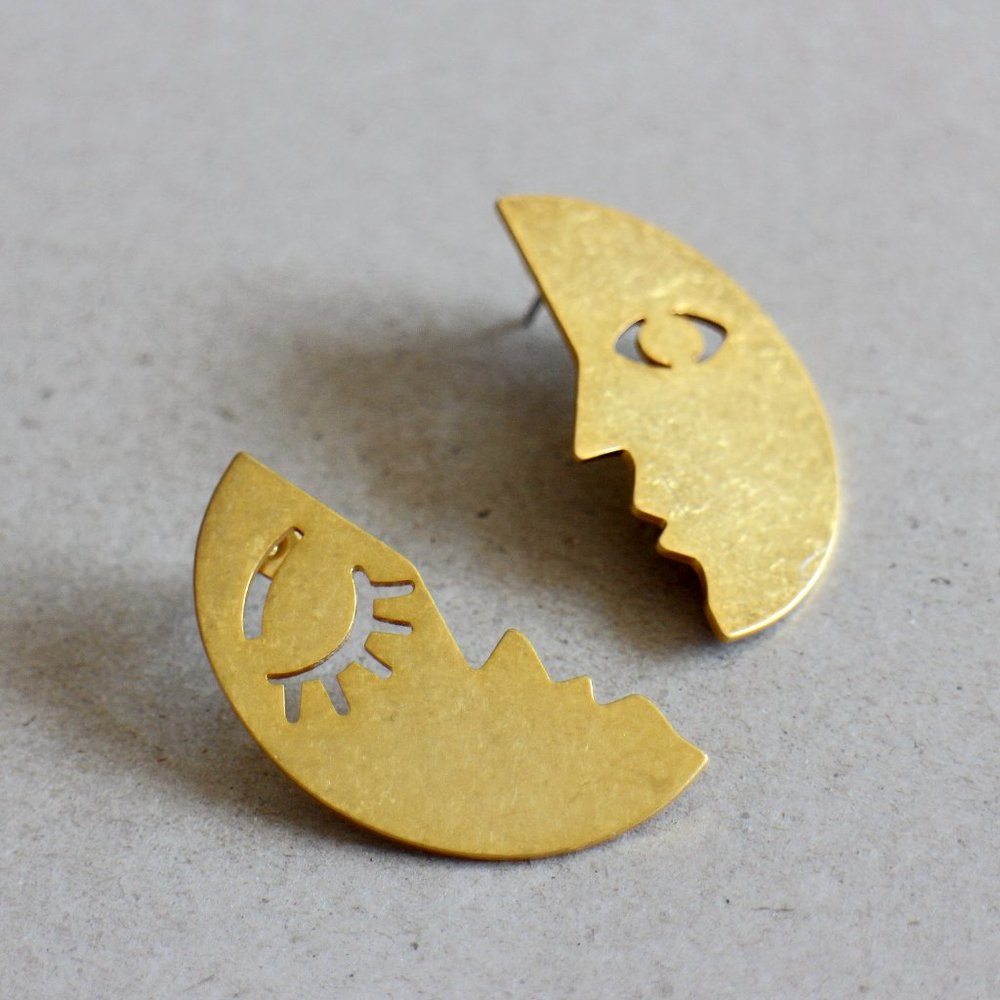 Madewell Moon Face Earrings - Picture 4 of 4